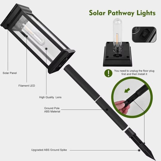 Outdoor Path Lights with Solar Power and Durable Design
