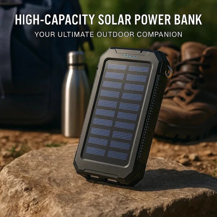 Outdoor Power Bank with 30000mAh Capacity and Solar Charging