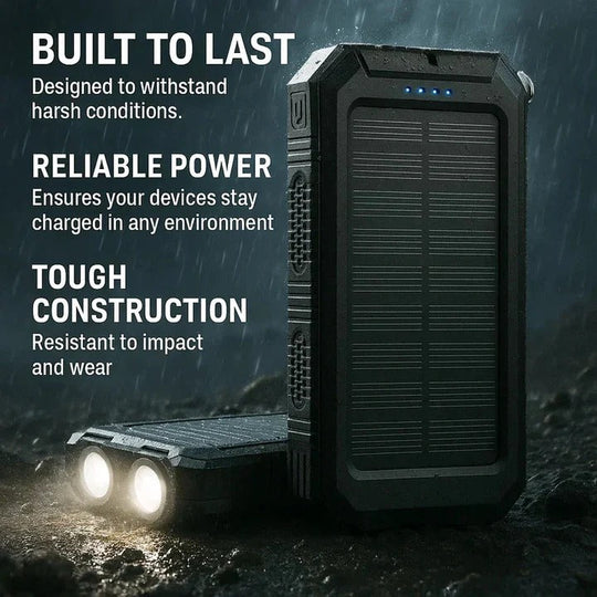 Outdoor Power Bank with 30000mAh Capacity and Solar Charging