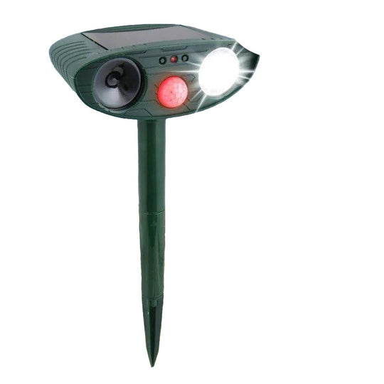 Outdoor Ultrasonic Animal Repeller with Solar Power and Motion Sensor