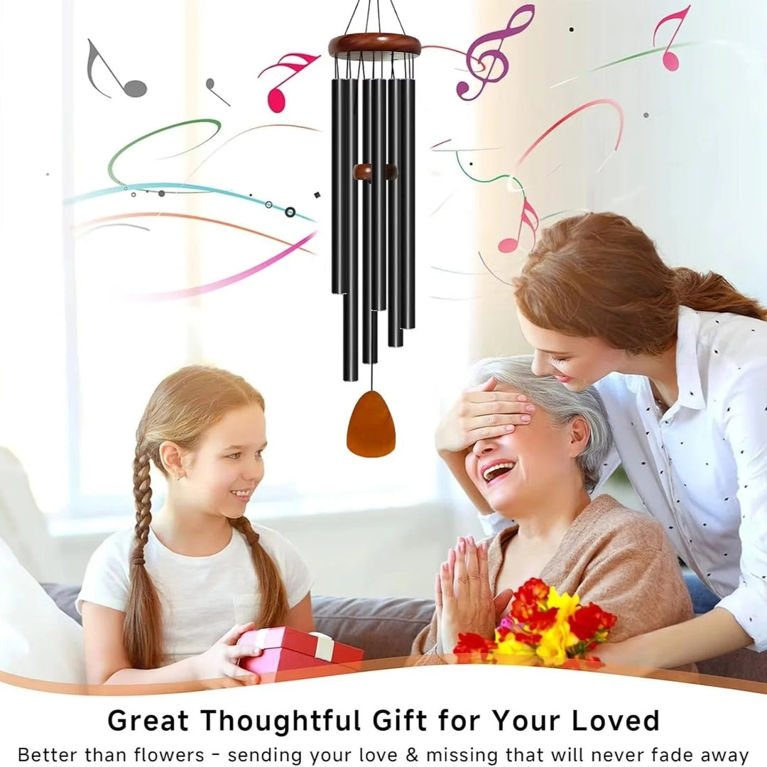 Outdoor Wind Chimes with Aluminum Tubes and Wood Details