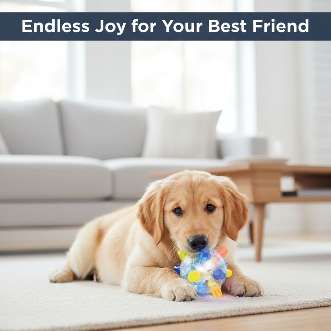 Dog Toy with Interactive Movement and Light Feature