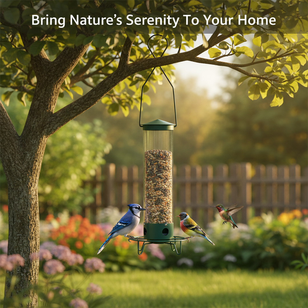 Bird Feeder with Squirrel Resistance and Hanging Mount