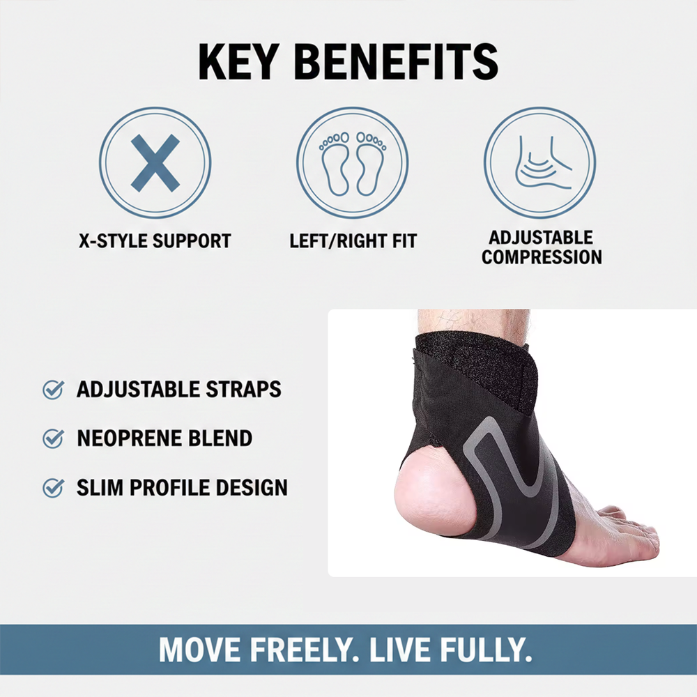 Ankle Sleeve with Compression Support and X Design