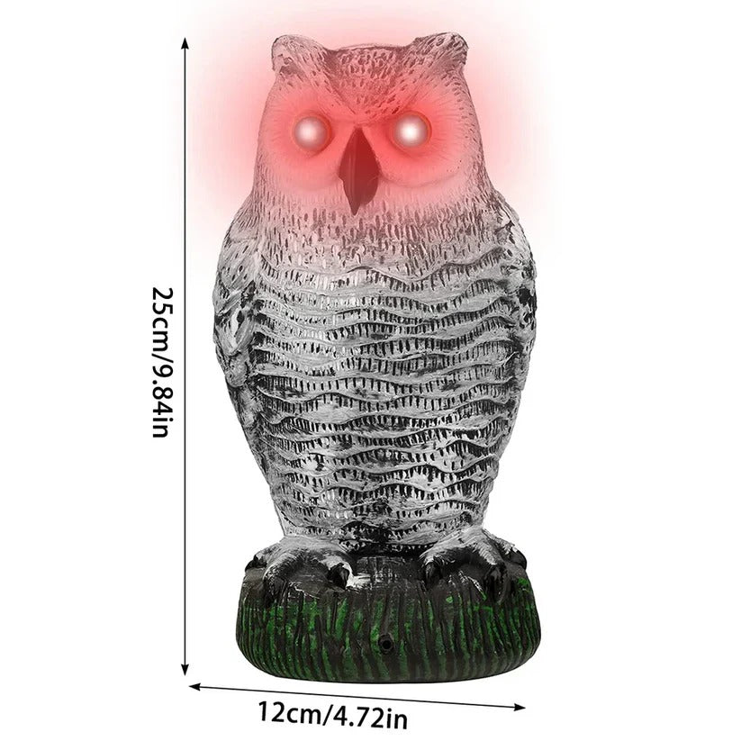 Owl Decoy with Bird Deterrent and Decorative Design
