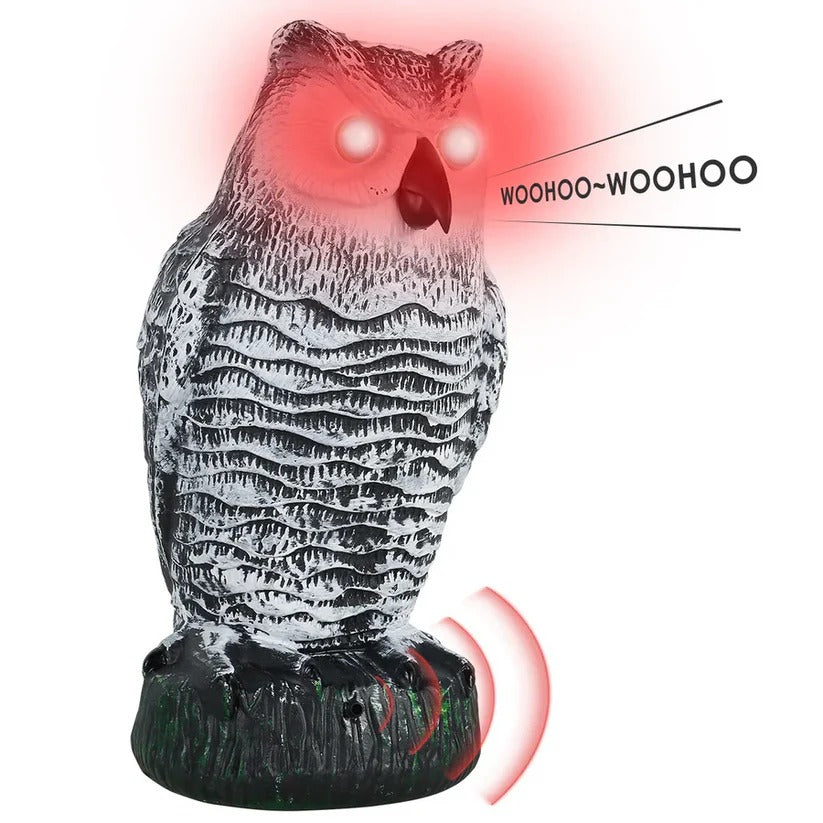 Owl Decoy with Bird Deterrent and Decorative Design