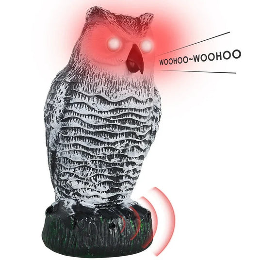 Owl Decoy with Bird Deterrent and Decorative Design
