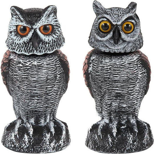 Owl Decoy with Rotating Head and Wind Activation