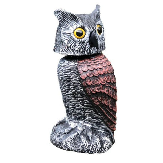 Owl Decoy with Rotating Head and Wind Activation