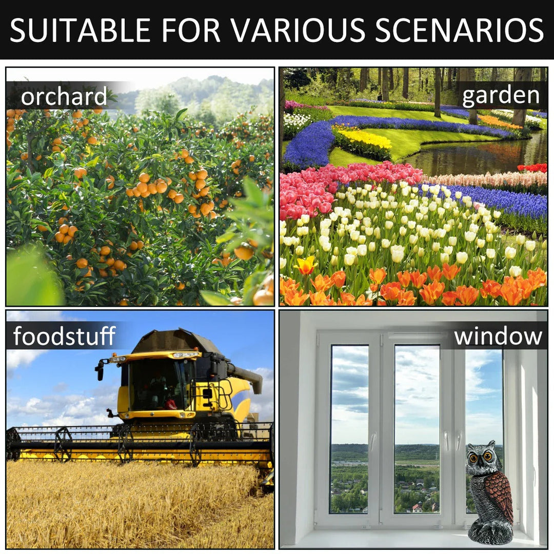 Owl Decoy with Rotating Head and Wind Activation