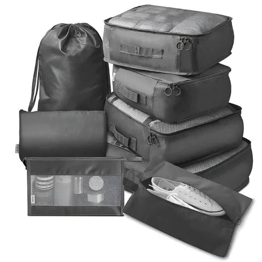 Packing Cube Set with Mesh Panels and Storage Bags