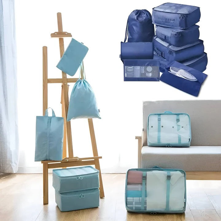 Packing Cube Set with Mesh Panels and Storage Bags