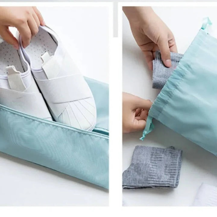 Packing Cube Set with Mesh Panels and Storage Bags