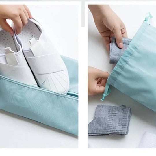 Packing Cube Set with Mesh Panels and Storage Bags