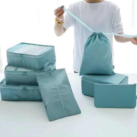 Packing Cube Set with Mesh Panels and Storage Bags