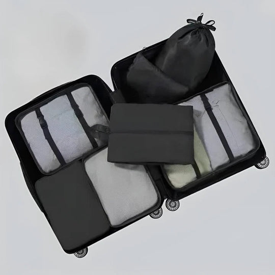 Packing Cube Set with Mesh Panels and Storage Bags
