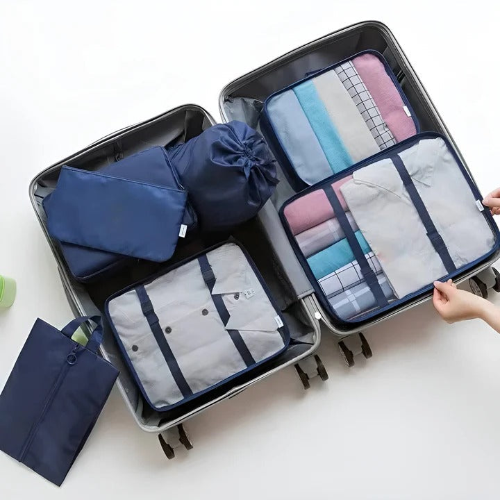 Packing Cube Set with Mesh Panels and Storage Bags