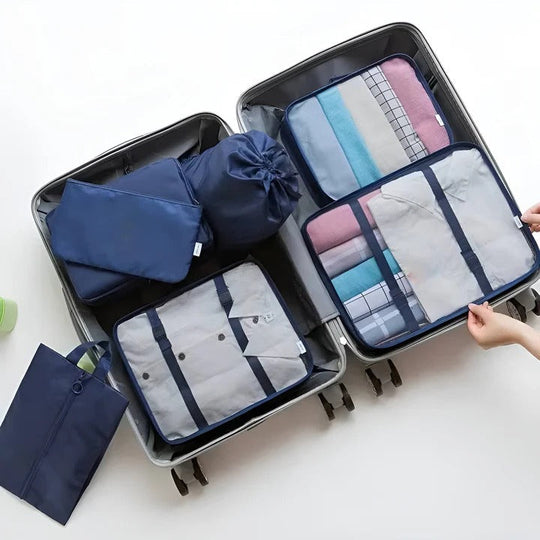 Packing Cube Set with Mesh Panels and Storage Bags