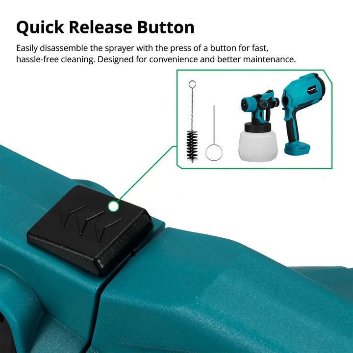 Paint Sprayer with Cordless Design and Adjustable Settings