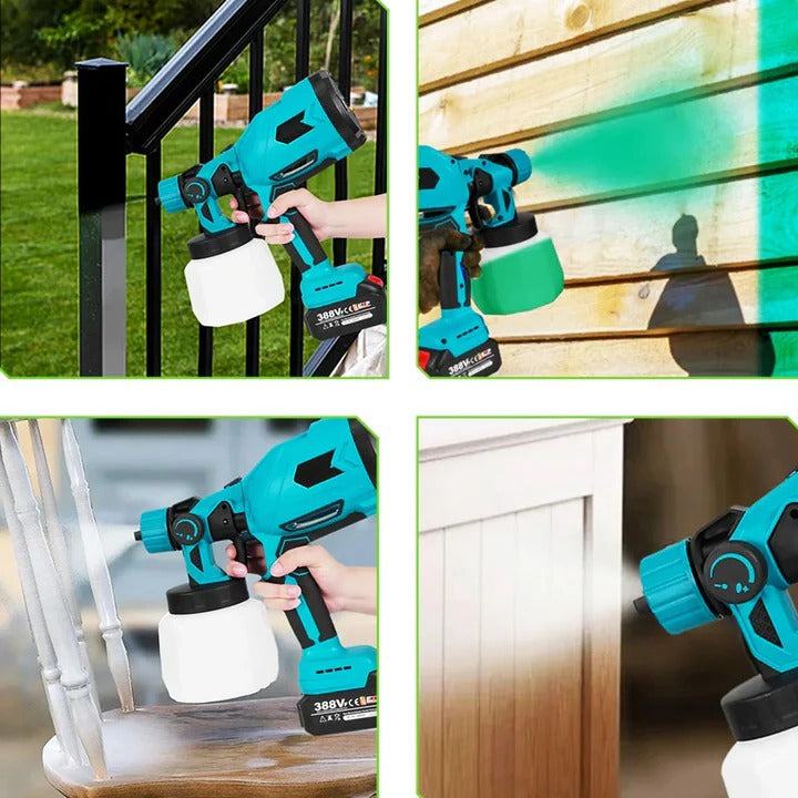 Paint Sprayer with Cordless Design and Adjustable Settings