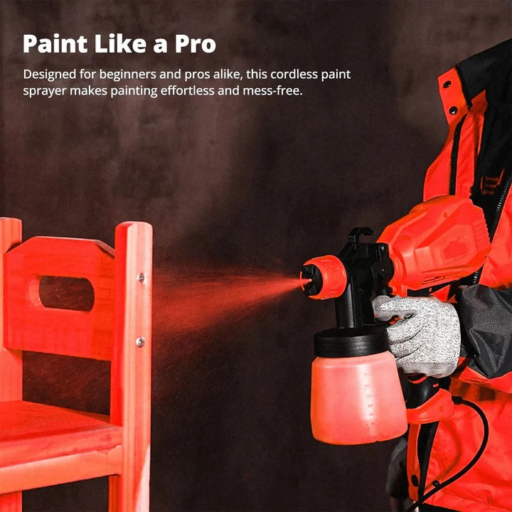 Paint Sprayer with Cordless Design and Adjustable Settings
