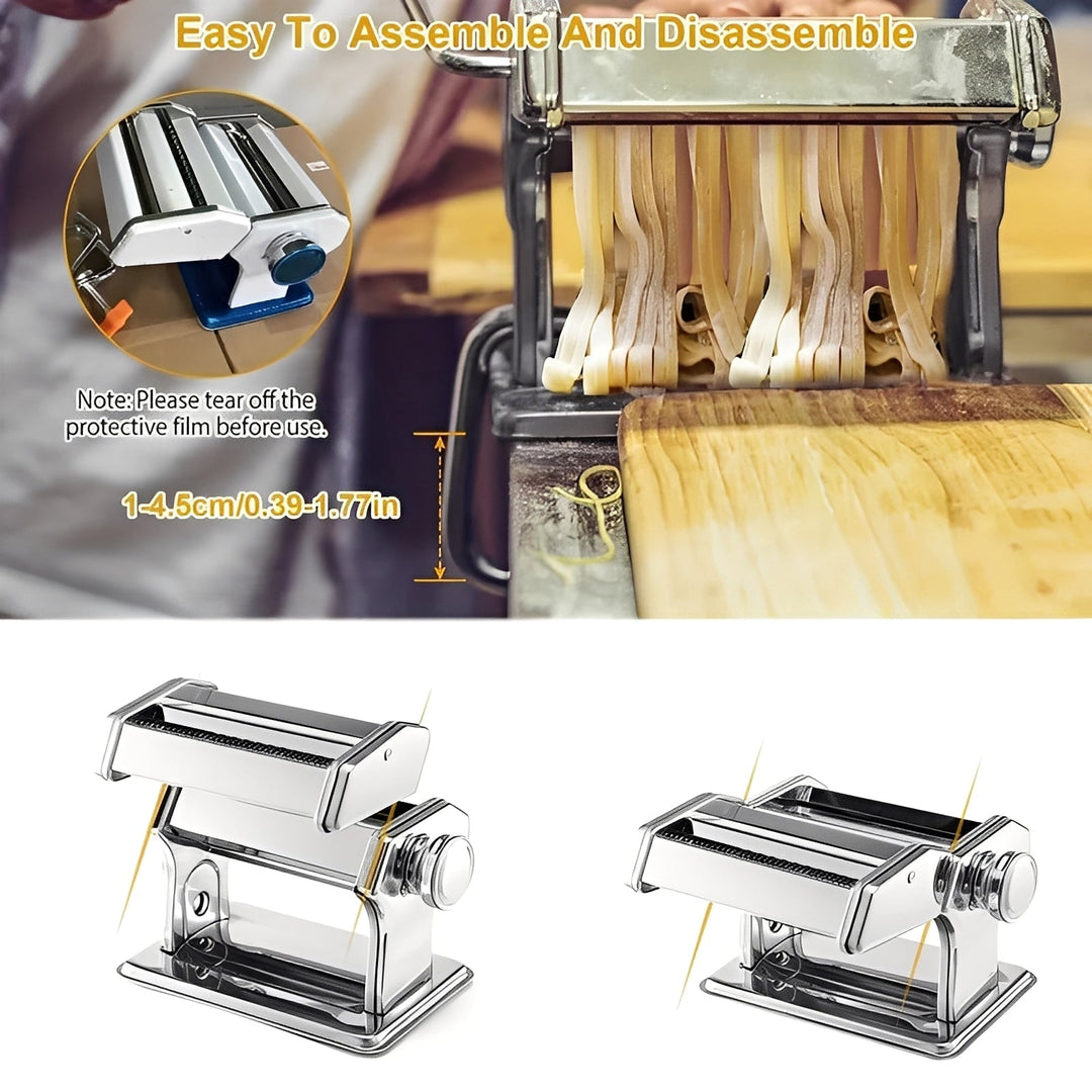 Pasta Maker with Stainless Steel Design and Adjustable Thickness
