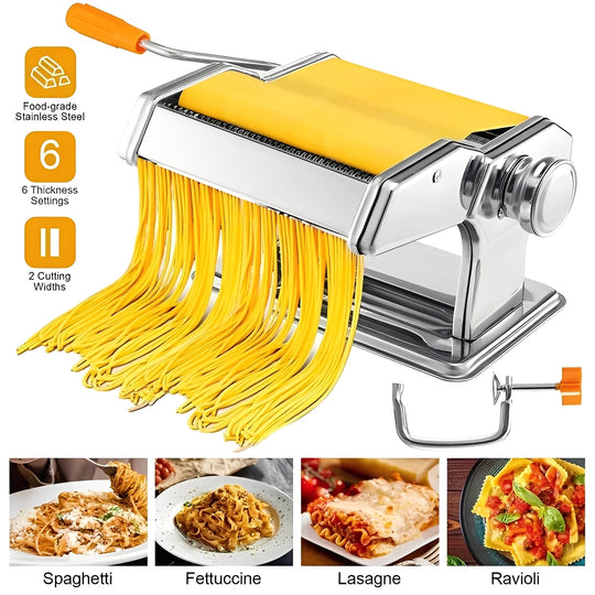 Pasta Maker with Stainless Steel Design and Adjustable Thickness