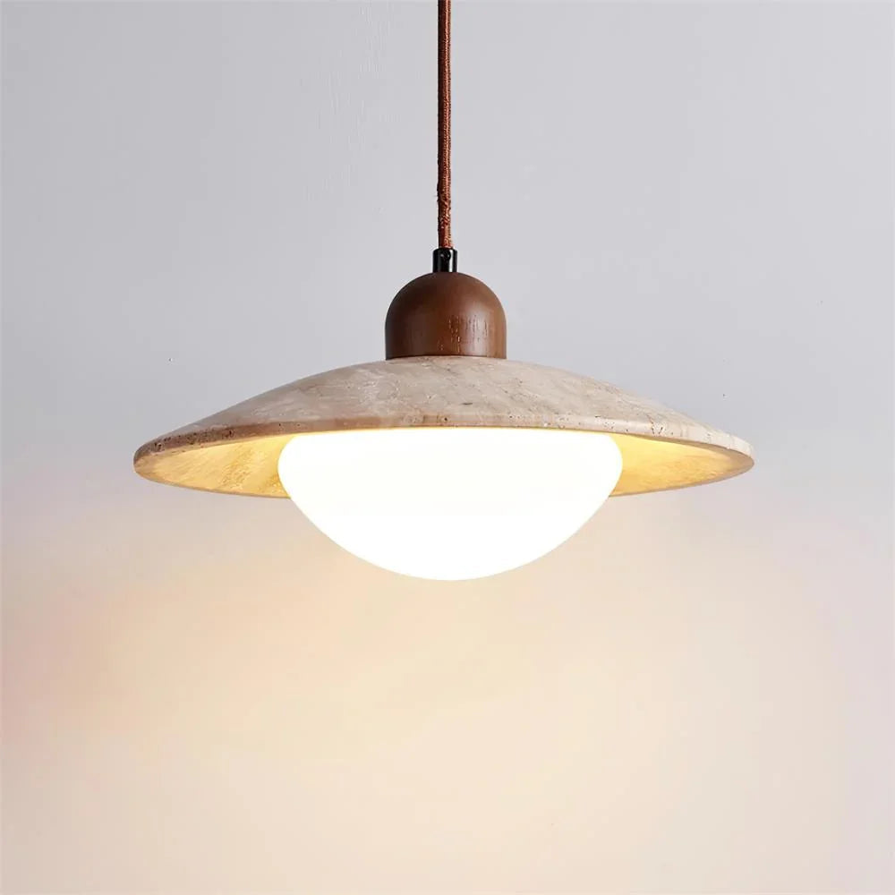 Pendant Lamp with Travertine Shade and G9 Socket