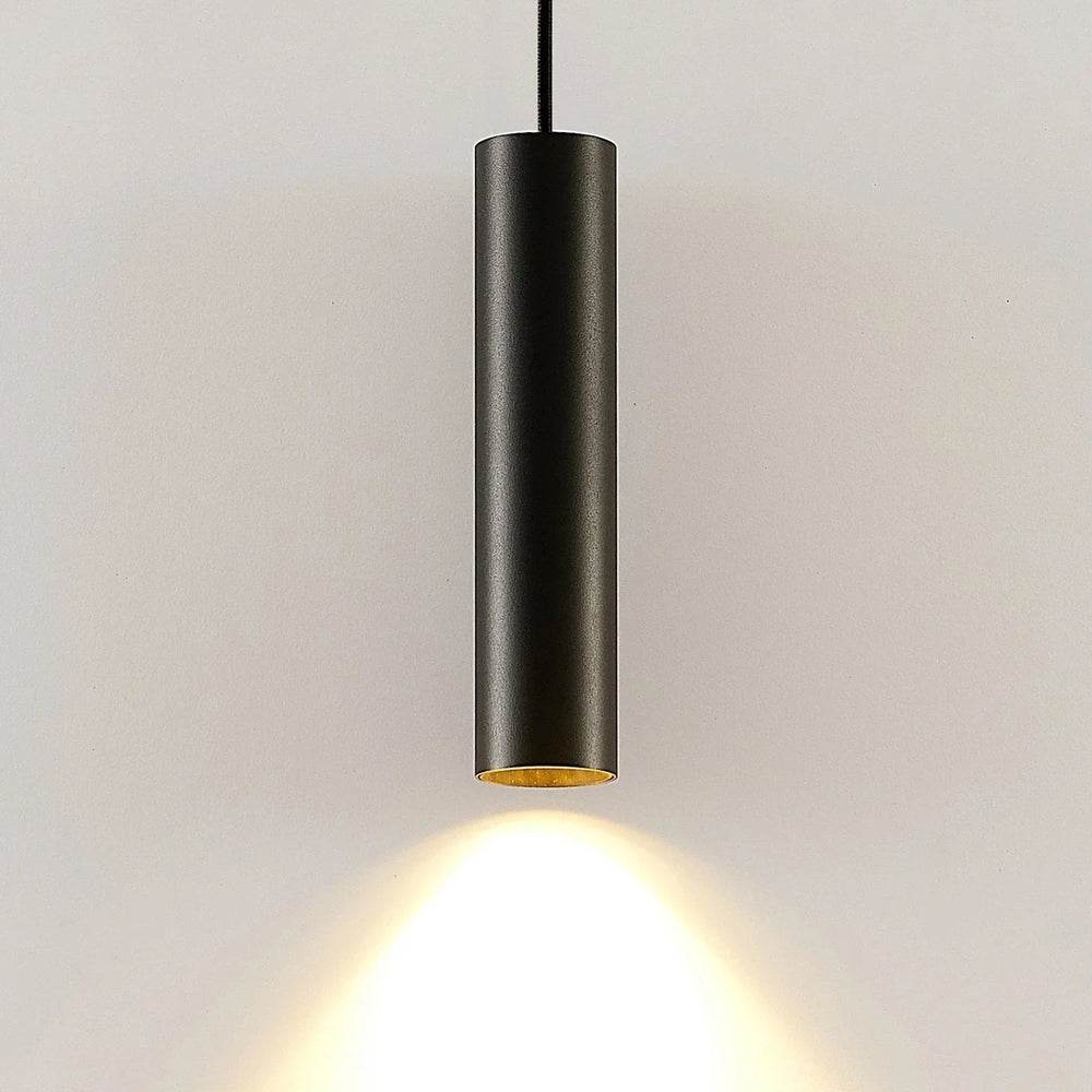 Pendant Light with Black Aluminum and Tube Design