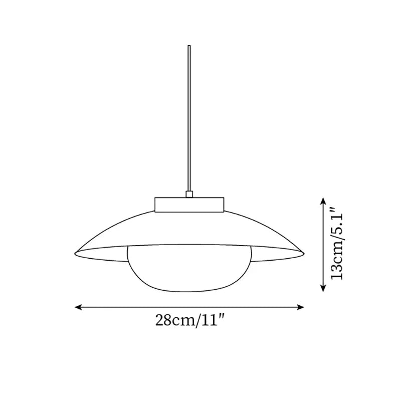 Pendant Light with Metal Shade and Wooden Accent