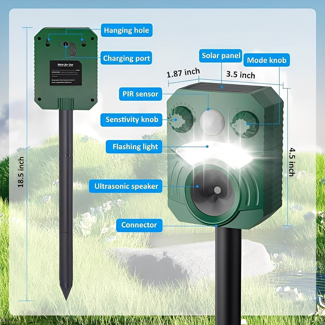 Pest Control Device with Motion Sensor and Light