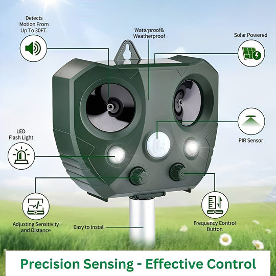 Pest Control Device with Ultrasonic Sound and Motion Sensor