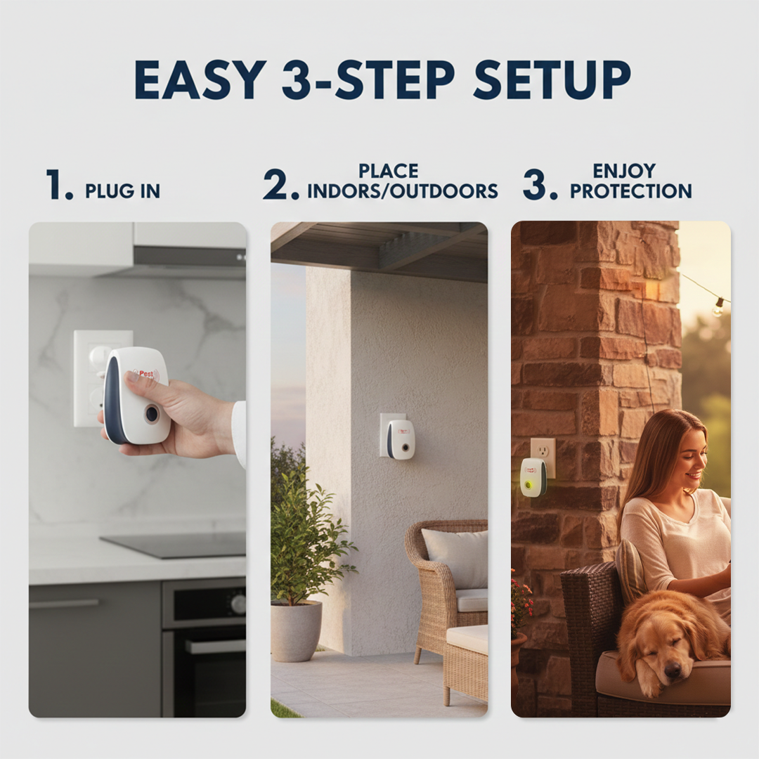 Pest Control Device with Ultrasonic Technology and Squirrel Deterrent