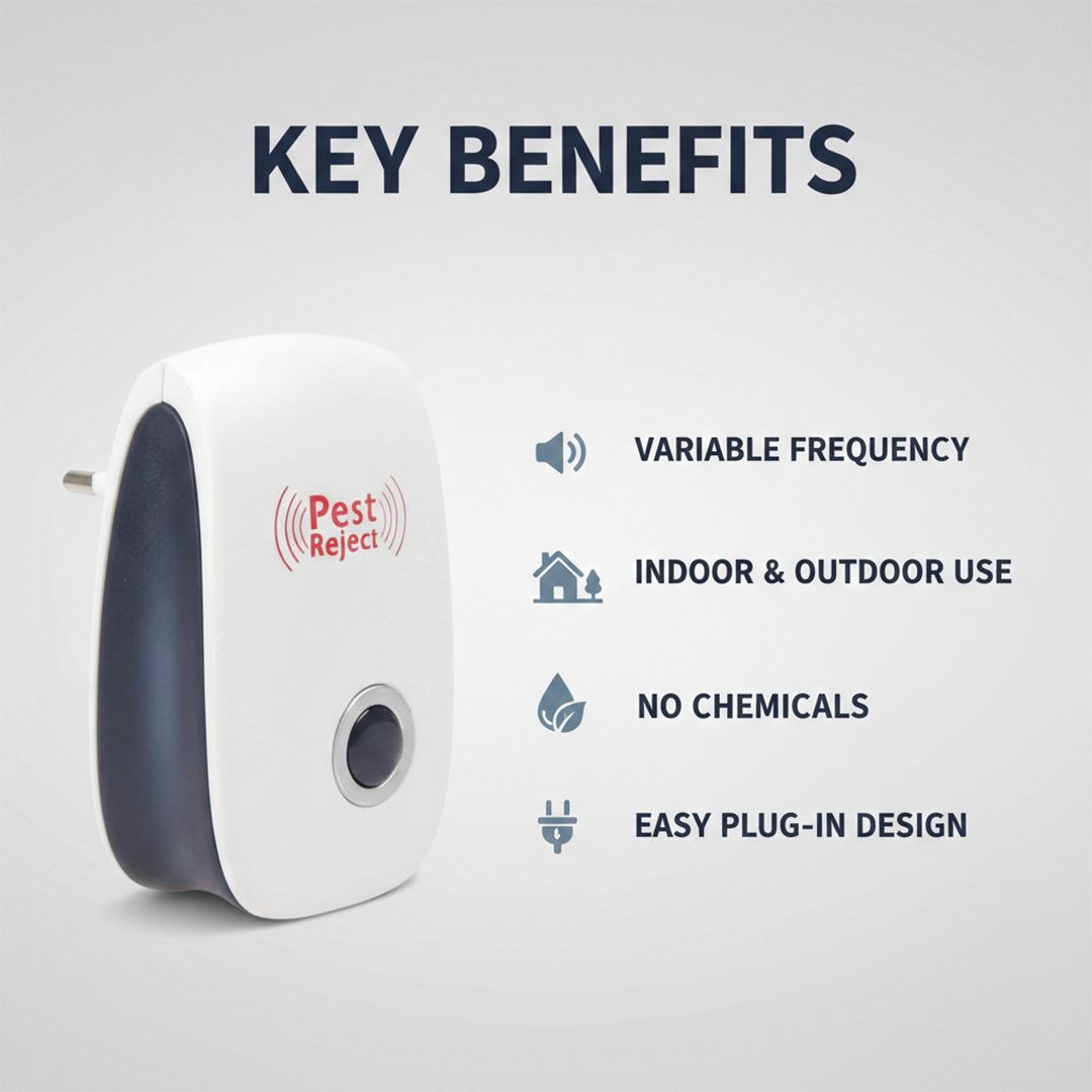 Pest Control Device with Ultrasonic Technology and Squirrel Deterrent