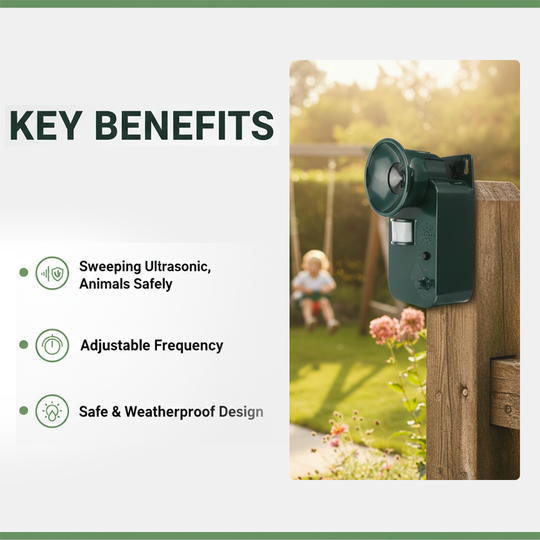 Pest Repeller with Ultrasonic Sound and Motion Detection