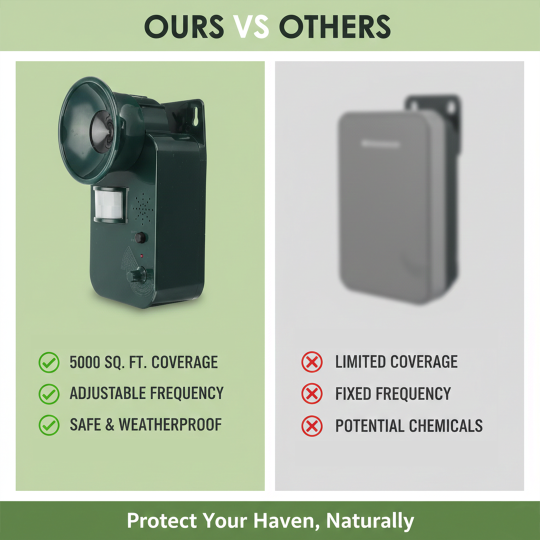 Pest Repeller with Ultrasonic Sound and Motion Detection