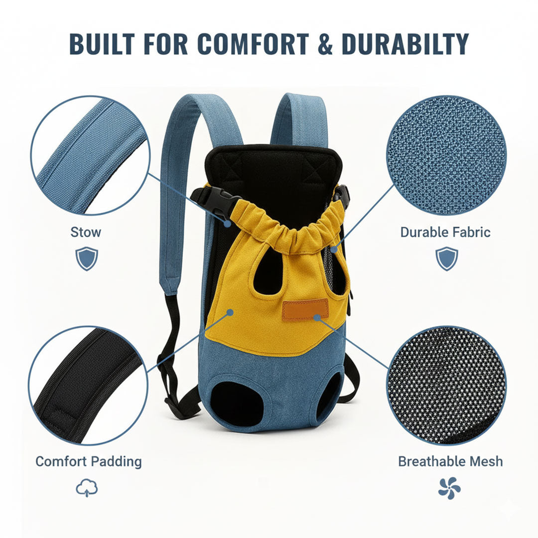 Pet Backpack with Hands-Free Design and Secure Fit