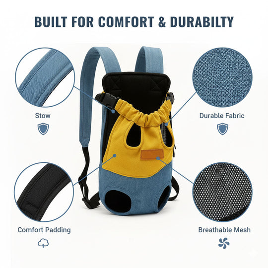 Pet Backpack with Hands-Free Design and Secure Fit