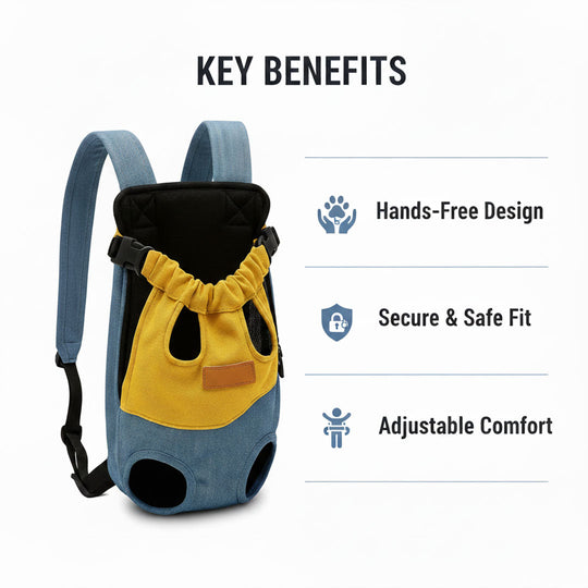 Pet Backpack with Hands-Free Design and Secure Fit