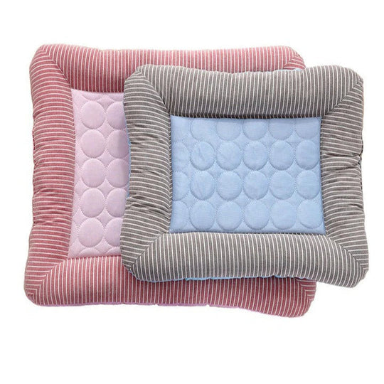 Pet Bed Mat with Cooling Ice Silk and Soft Cotton