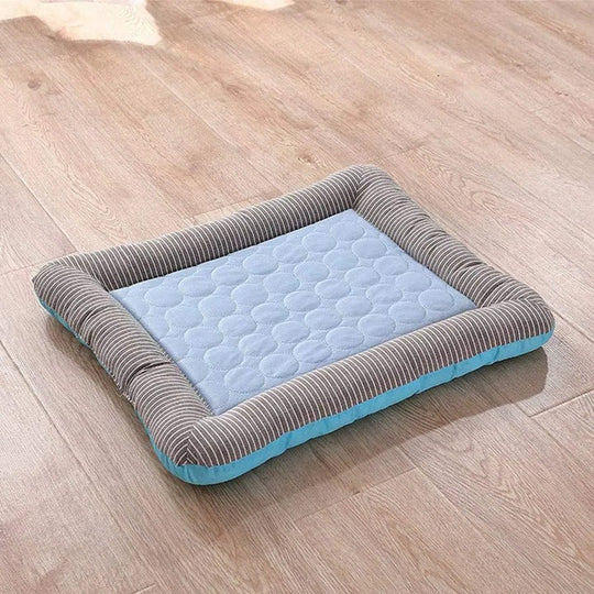 Pet Bed Mat with Cooling Ice Silk and Soft Cotton