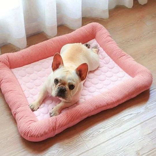 Pet Bed Mat with Cooling Ice Silk and Soft Cotton