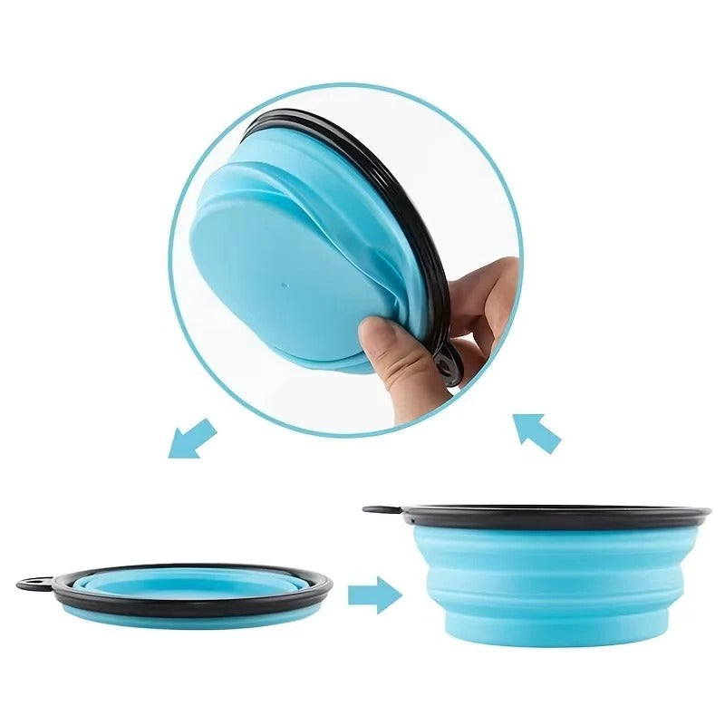 Pet Bowl with Portable Design and Collapsible Silicone