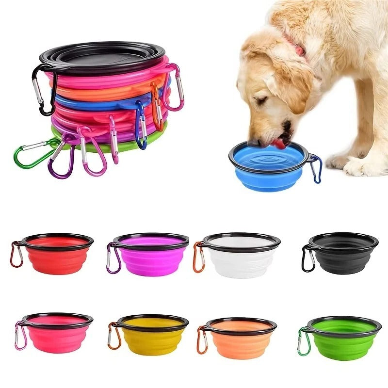 Pet Bowl with Portable Design and Collapsible Silicone