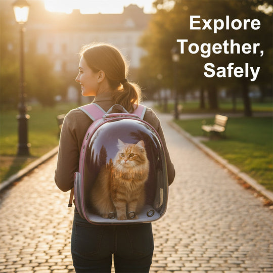 Pet Carrier with 360° View and Secure Design
