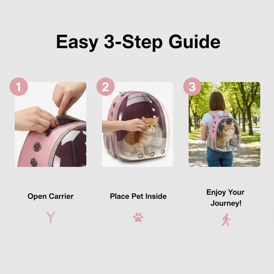 Pet Carrier with 360° View and Secure Design