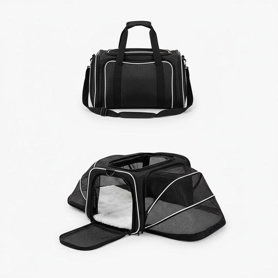 Pet Carrier with Expandable Design and Mesh Ventilation