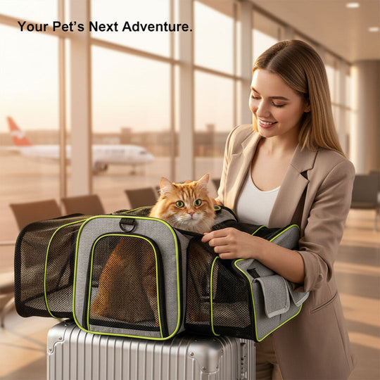 Pet Carrier with Foldable Design and Secure Travel