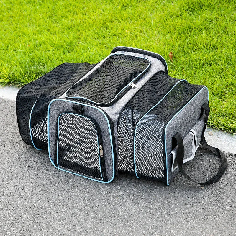 Pet Carrier with Foldable Design and Secure Travel