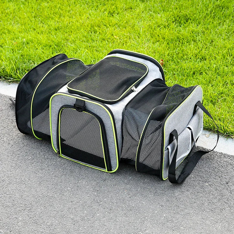 Pet Carrier with Foldable Design and Secure Travel